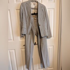 Michael Kors Black and White Striped Suit